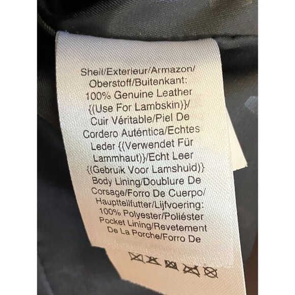 DKNY Womens Ruffle-Front Lambskin Bordeaux Leather Jacket Small Brown FA EXC - Picture 7 of 12